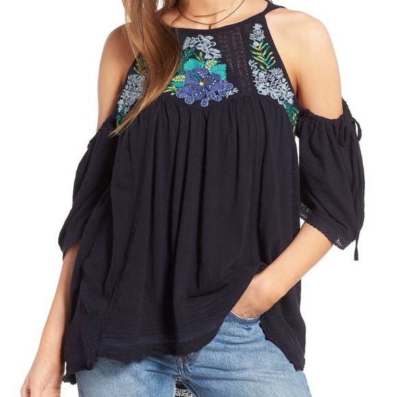 Free People Tops - Free People Fast Times Cold Shoulder Blouse